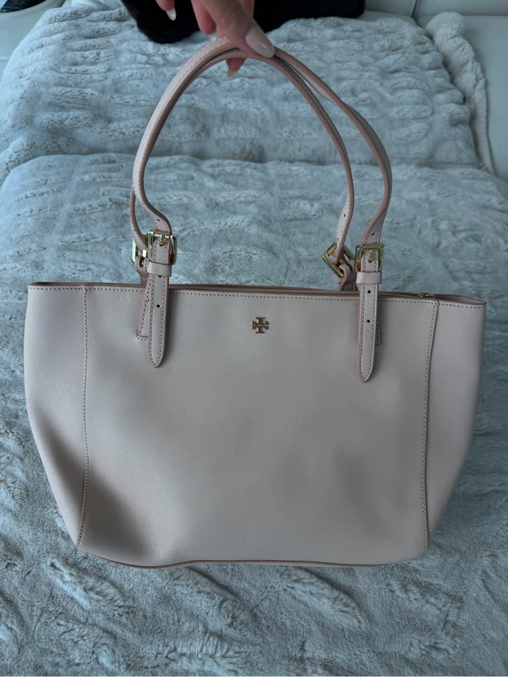 Tory Burch Blush Beige Saffiano Leather Tote